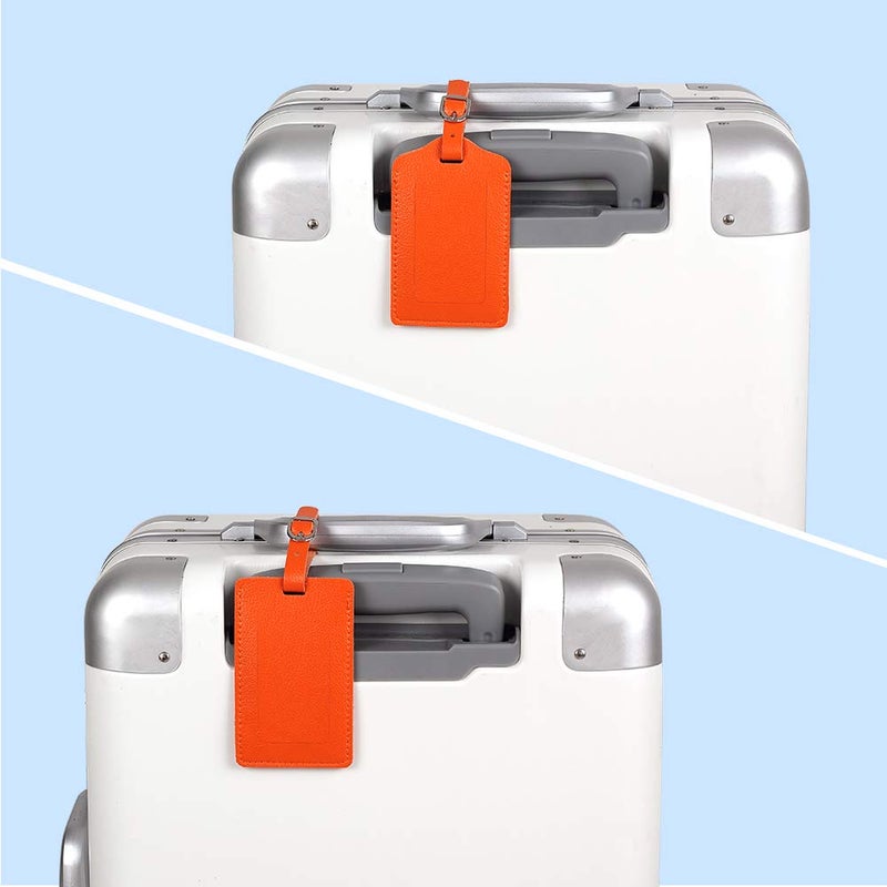 Vigorport Leather Personalized Suitcase Tag Set Luggage Id Tags Labels Travel Accessories - Set of 4 - Image 3